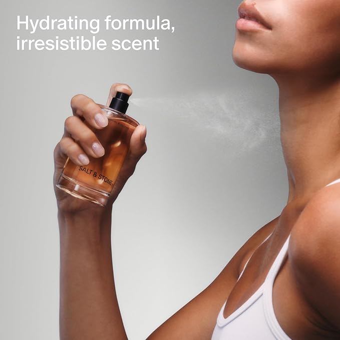 Salt & Stone Body Mist, Saffron & Cedar Scent, Skincare Infused Hair & Body Spray for Women and Men, Hydrating Fragrance with Glycerin and Red Algae, Vegan, Cruelty Free, 3.4 fl oz