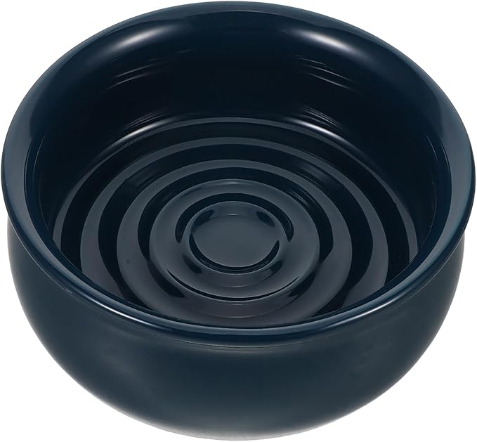 ARTIBETTER Ceramic Shaving Soap Bowl Navy Spiral Design Beard Shave Bowl with Fast Lathering for Home, Travel, and Barber Use
