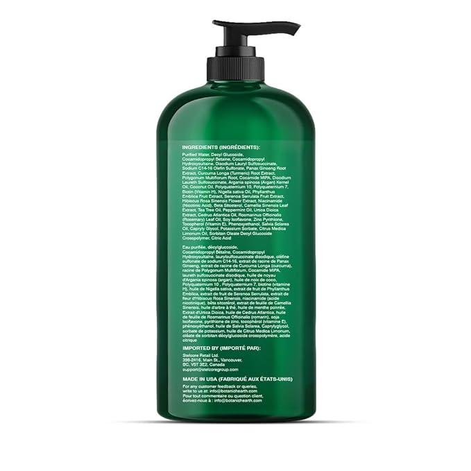 Botanic Hearth Peppermint Oil Shampoo | Hair Blooming Formula With Keratin For Thinning Hair | Fights Hair Loss, | Sulfate Free For Men And Women | 16 Fl Oz