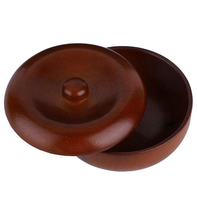 Dioche Wooden Shaving Bowl with Lid, Rubber Wood Shaving Soap Cream Bowl, Prevents Soap from Slipping, Easy to Lather, Bathroom Accessories, Space saving
