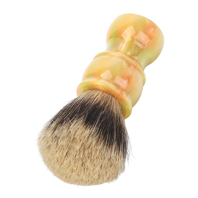 Synthetic Shaving Brush, Barber Beard Shaving Brush with Premium Resin Handle, Soft Synthetic Facial Hair Cleaning Brush for Home and Salon Use