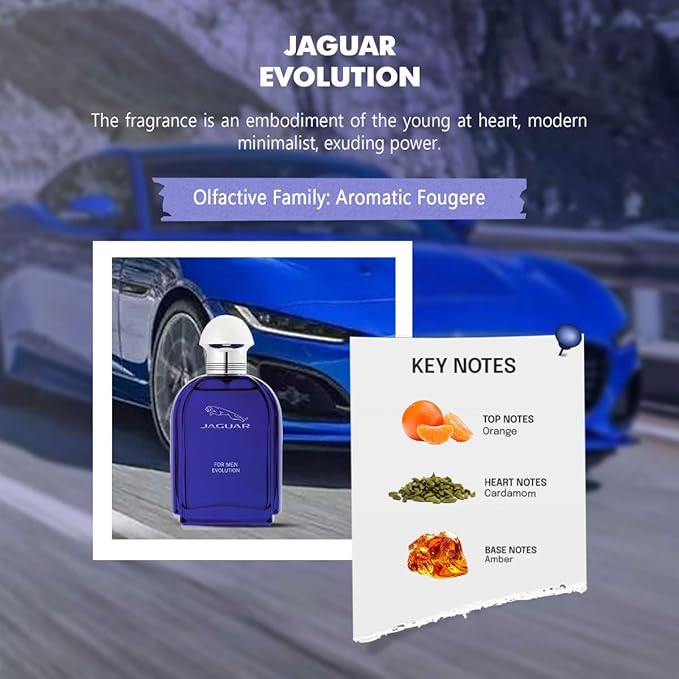 Jaguar Evolution Eau de Toilette Spray for Men, 3.4 Ounce