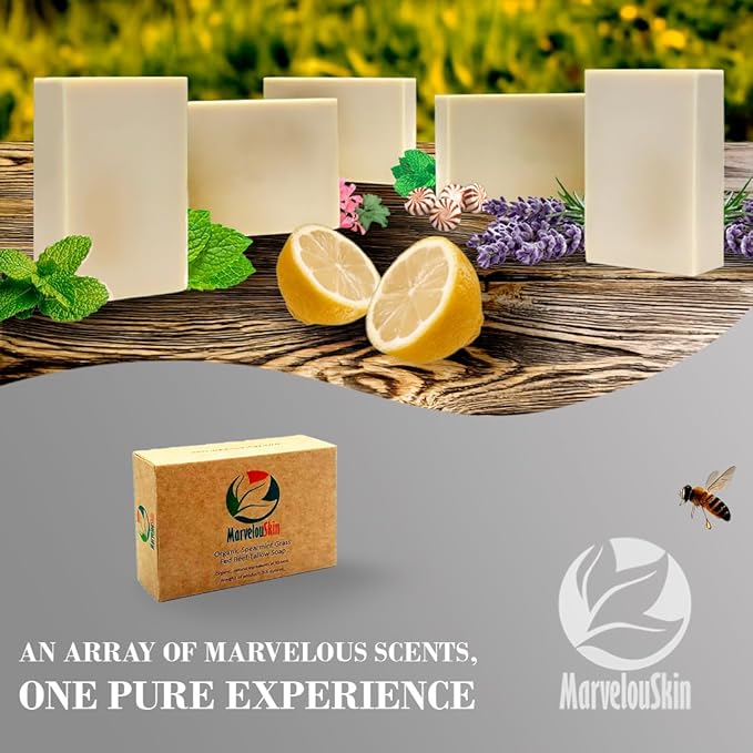 Lavender Tallow Soap – Grass-Fed Bar with Organic Essential Oil – Calming & Naturally Gentle – 3 Pack