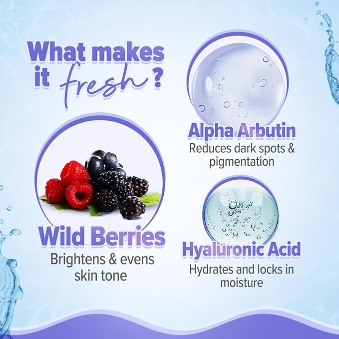 Aqualogica Illuminate + Oil Free Face Moisturizer with Wild Berries & Alpha Arbutin | Deeply Moisturizes & Enhances Skin Tone | Gives Luminous Glow | 3.38 Fl Oz/100 ml