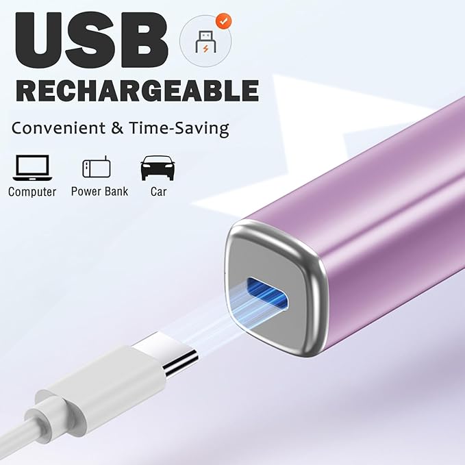 Nose Ear Hair Trimmer for Men – Eyebrow Hair Razor 2-in-1 Rechargeable Dual-Edge Face Shaver for Face Nose Peach Fuzz for Women