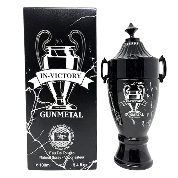 Hybrid & Company In Victory Gunmetal Cologne for Men Eau De Toilette Natural Spray Masculine Scent, 3.4 Fl Oz