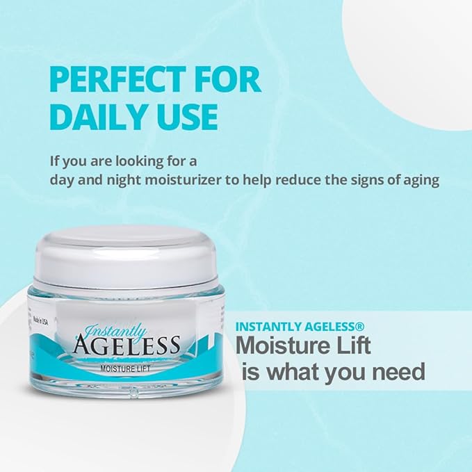 Instantly Ageless Moisture Lift - Argireline Peptide Skin Care Face Moisturizer - Enhance Your Beauty With Firming Daily Moisturizer & Wrinkle Cream - Age Defying Gifts for Women - 1.7 Oz