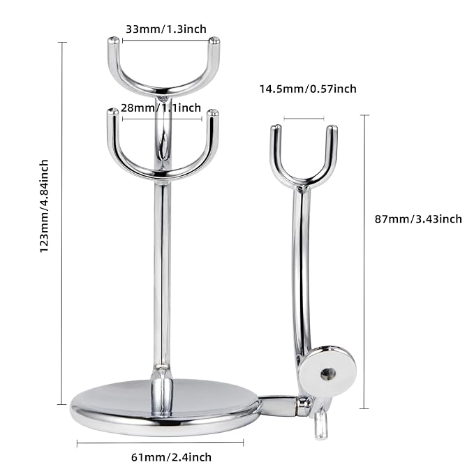 Grandslam Deluxe Shaving Kit for Men, 3 in 1 Shaving Set Includes Shaving Brush, Stainless Steel Shaving Bowl and Razor & Brush Holder, Silver Set