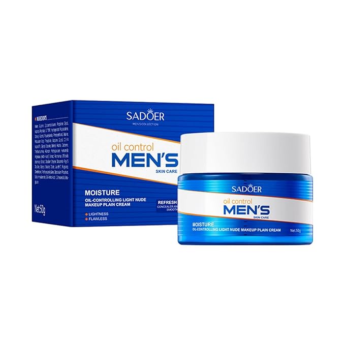 For Sadoer Men's Oil Control Facial Cream,Moisturizing Hydrating Soothing Face Creams Lotion,Face Moisturizers,Facial Skin Care Cream,Soothing Skin Makeup Cream,Brighten skin tone 50g 1.76 oz