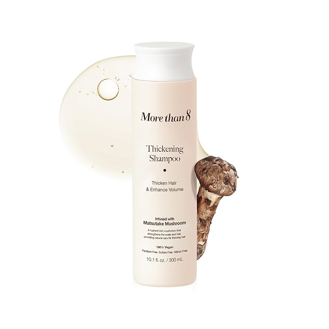 Korean Hair Thickening Shampoo with Matsutake mushroom, for Hair Loss and Hair growth – 300ml 100% Vegan, Paraben&Sulfate&Silicon Free - more than 8