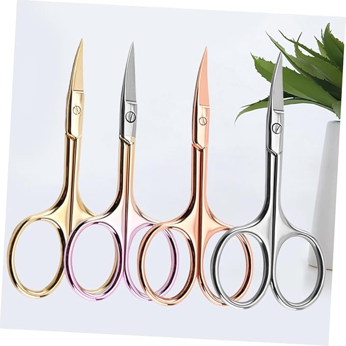 Angoily 12pcs Professional Beard Scissors Stainless Steel Mustache Trimmer for Barbers Painless Shears Random Color