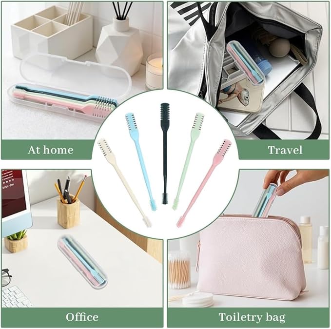 5PCS Nasal Hair Cutter for Women Men, 2026 Upgraded Portable 2-in-1 Nasal Hair Cutter Sticks Double Sided Nose Knife with Soft Cleaning Brush ﻿