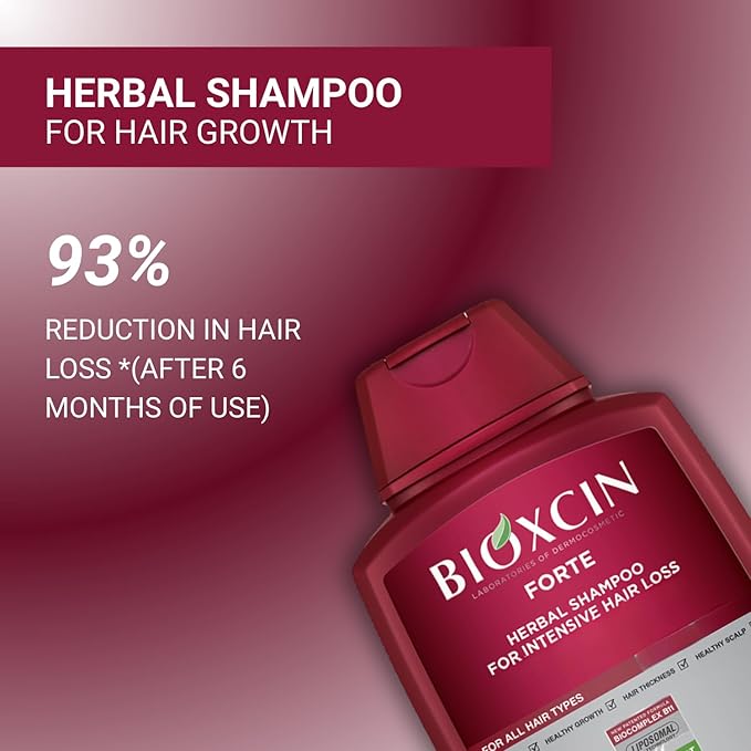 Hair Loss Shampoo Daily Care Treatment for Men &Women, Sensitive Scalp Formula Herbal Shampoo for Hair Growth, Complete Care Thickening & Nourishing Conditioner Intensive Hair Loss 300ml Red