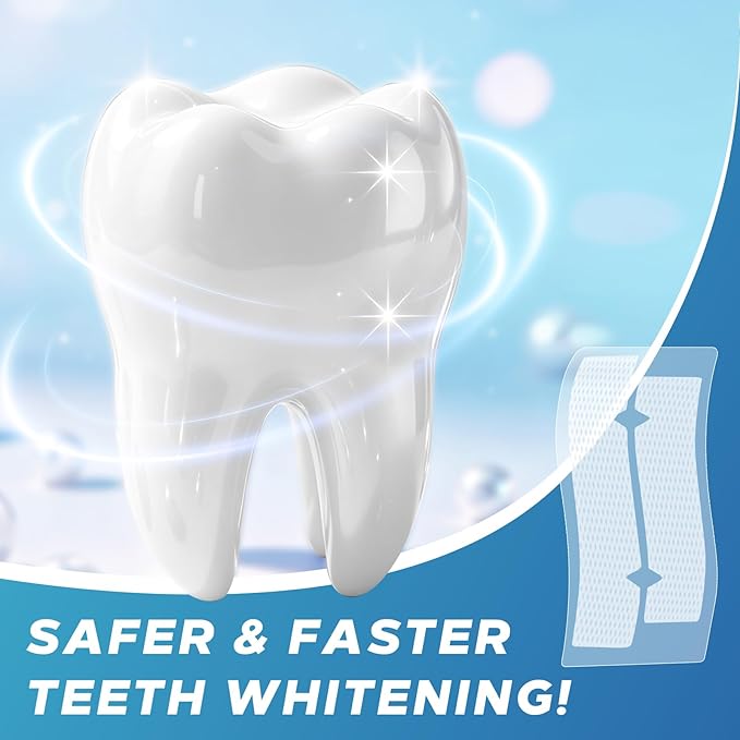 Teeth Whitening Strip 22 Treatments - Whitening Strips for Sensitive People, Fast Remove Smoking, Coffee, Wine Stains, Teeth Brightening Kit Pack of 44 Non-Slip Strips