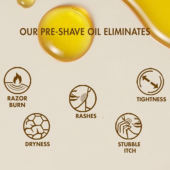 Pre-Shave Oil for Men | Oudh & Sandalwood Scent | Softens Skin and Prepares for Smooth, Razor Burn-Free Shave | Suitable for All Skin Types | 2 Fl Oz Natural Shaving Oil | Pack of 1
