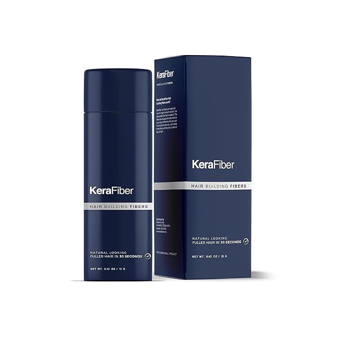 KeraFiber Professional Hair Building Fibres - Natural Keratin Hair thickener Fibres, Hair Powder for Men and Women, Full Head of Hair in 30 Seconds-Hair Fibres Auburn (12g/0.42oz)