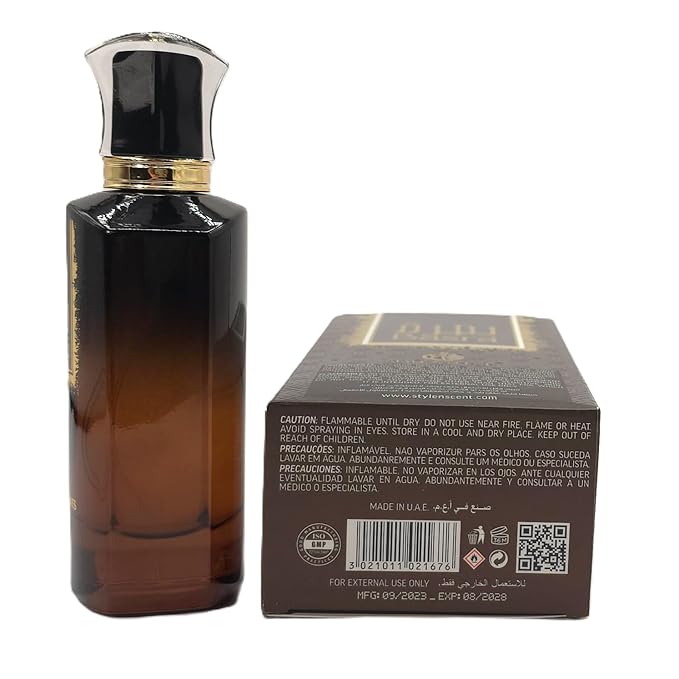 STYLE & SCENTS BASRA Eau de Parfum for Men 100ml – Bold Oud Perfume with Cambodian Oud, Nutmeg, Geranium & Vanilla – Long-Lasting 18–24h – Made in UAE (MDO011)