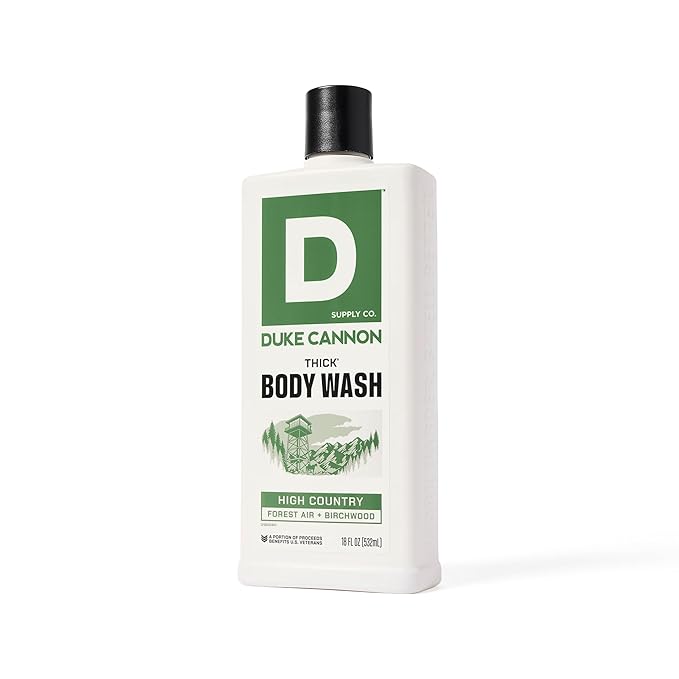 Duke Cannon Supply Co. Thick High-Viscosity Body Wash for Men High Country - Premium Ingredients, Plant-Based Thickeners, Superior Lather, Natural Exfoliate, 17.5 Fl Oz (3 Pack)