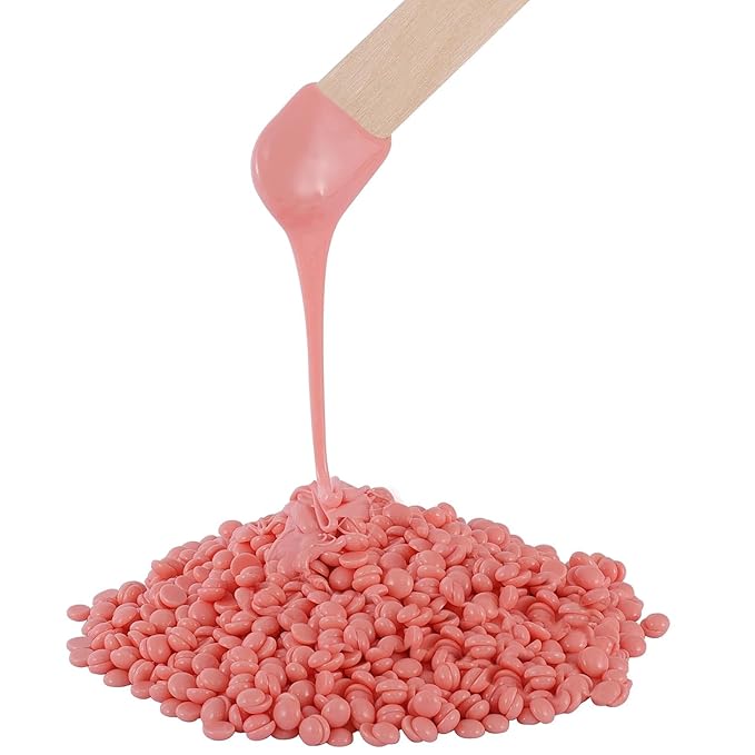 2.5lb Hard Wax Beads, Scented Stripless Wax Bead for Sensitive Skin, Professional Brazilian Waxing Bead, Bikini, Body, Face, Legs, Back, Chest, Coarse Hair Removal, At-Home Salon, 20 Wooden Sticks