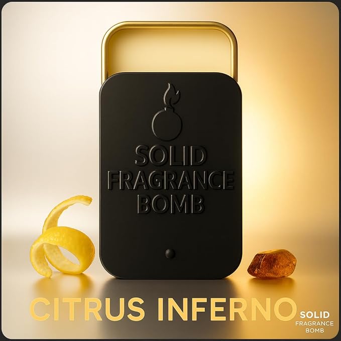 – Premium All-Natural Solid Cologne for Men & Women | Long-Lasting, TSA-Safe, Alcohol-Free, Halal, Handmade Travel Fragrance Balm (Citrus Inferno)