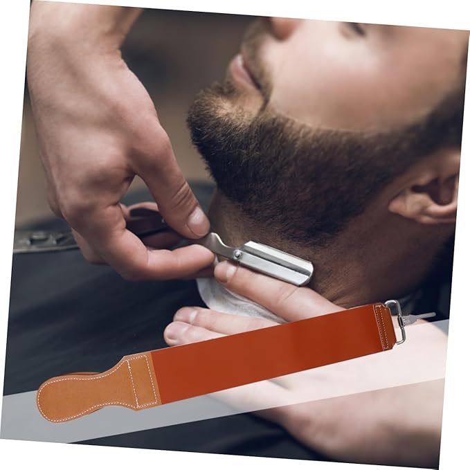 PartyKindom Vintage Razor Sharpening Cloth Double Sided Leather Strop Razor Strap for Barber Strop