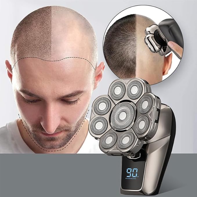 I-clean 9D Head Shavers for Bald Men, 6-in-1 Electric Razor, Waterproof Wet/Dry, Cordless Rechargeable, LED Display