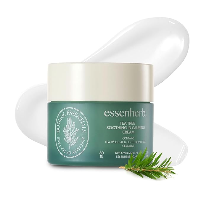Tea Tree Soothing In Calming Cream for Sensitive Skin with Centella Asiatica help reduce redness and breakouts, Low irritating, Moisturizing Daily Texture Care, Korean Skin Care (2.70 fl.oz)