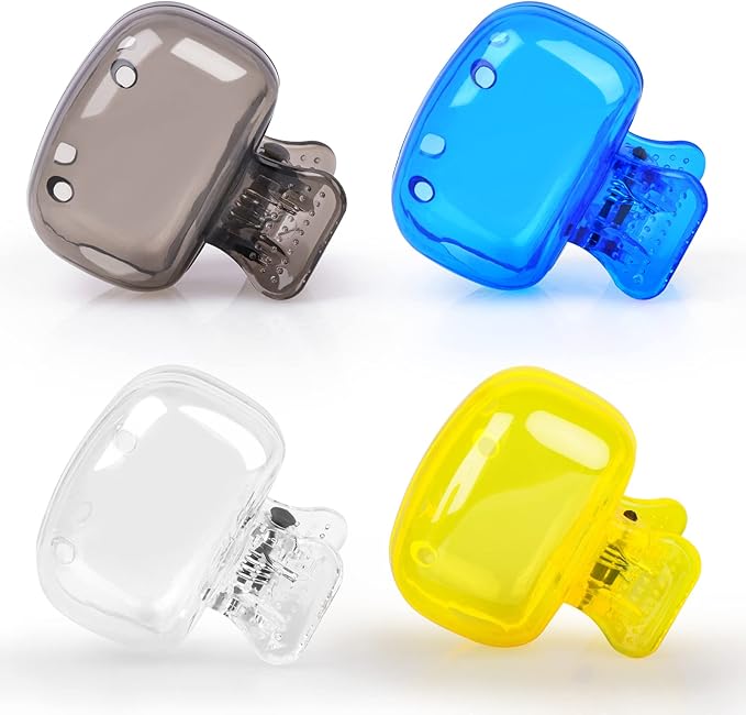 Hxezoc 4 Pack Travel Toothbrush Head Covers Portable Toothbrush Protector Cap Brush Pod Case Protective Plastic Clip for Household Travel, Camping, Bathroom, School, Business