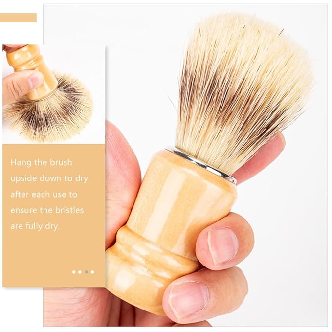 Beaupretty Men S Shaving Brush with Wooden Handle for Beard Grooming and Styling Durable Shave Accessory for Home Travel and Salon Use