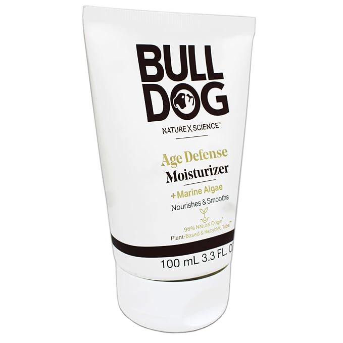 BULLDOG Mens Skincare and Grooming Age Defense Moisturizer, 3.3 Fluid Ounce - Pack of 2