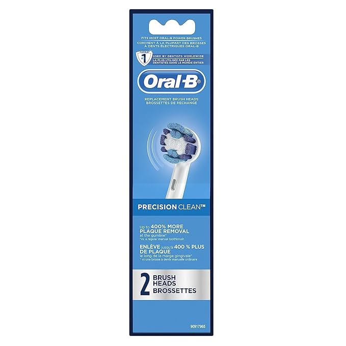 Oral-B Precision Clean Replacement Brush Heads for an Oral-B Electric Toothbrush, Pack of 2