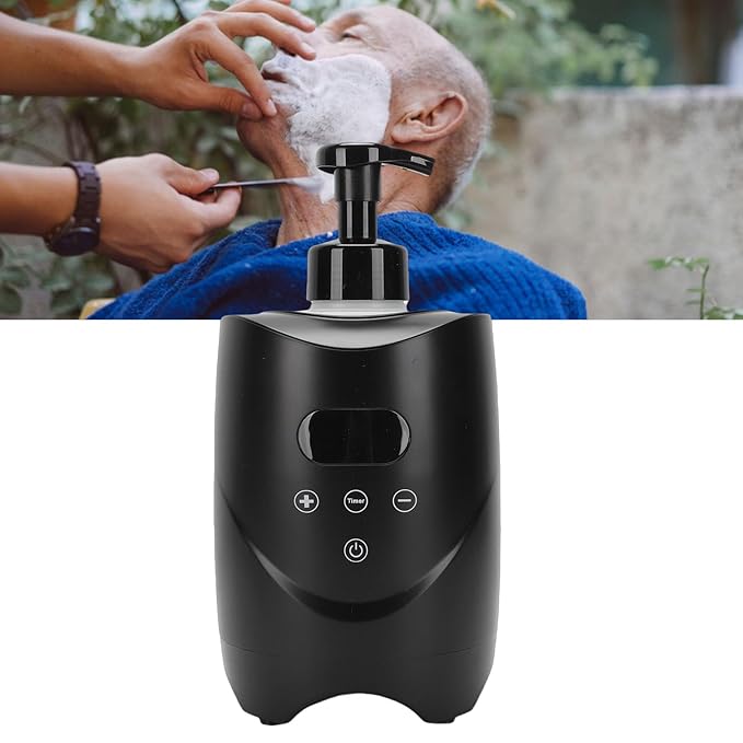 Hot Lather Machine for Shaving Professional Large Capacity Shaving Foam Warmer for Men Home Salon Barber Shop Use with 2 500ml Foam Bottle (US Plug 110V)
