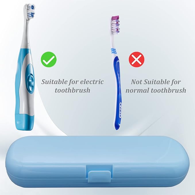 2 Pcs Electric Toothbrush Travel Case, Portable Travel Toothbrush Holder for Electric Toothbrush Set (Blue and Black)
