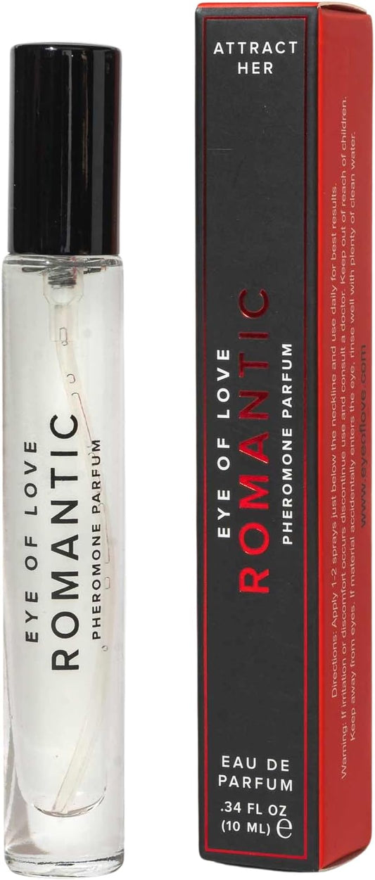 Eye of Love Romantic Pheromone Cologne for Men - Sandalwood Mint Perfume with Lemongrass & Vanilla - Long Lasting Plant-Based Fragrances for Date Nights - 10ml/0.34fl oz Men's Parfum