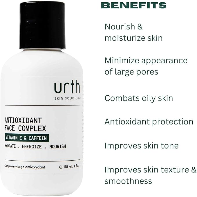 Urth Skin Solutions for Men Antioxidant Face Complex 4oz - Pore Minimizer, Daily Hydrating Facial Lotion for Oily Skin, Anti-Aging and antioxidant Protection