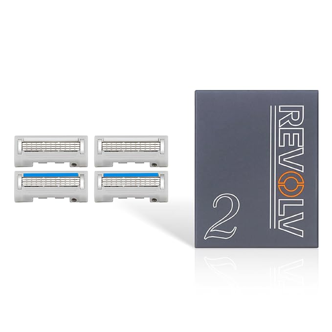 Revolv Dual Sided Razor Cartridge Refill, 2-Pack Premium Razor Blades for Men with Swedish Steel - Long Lasting Shave for Sensitive Skin - Perfect for Men's Shaving Kits and Men's Shaver