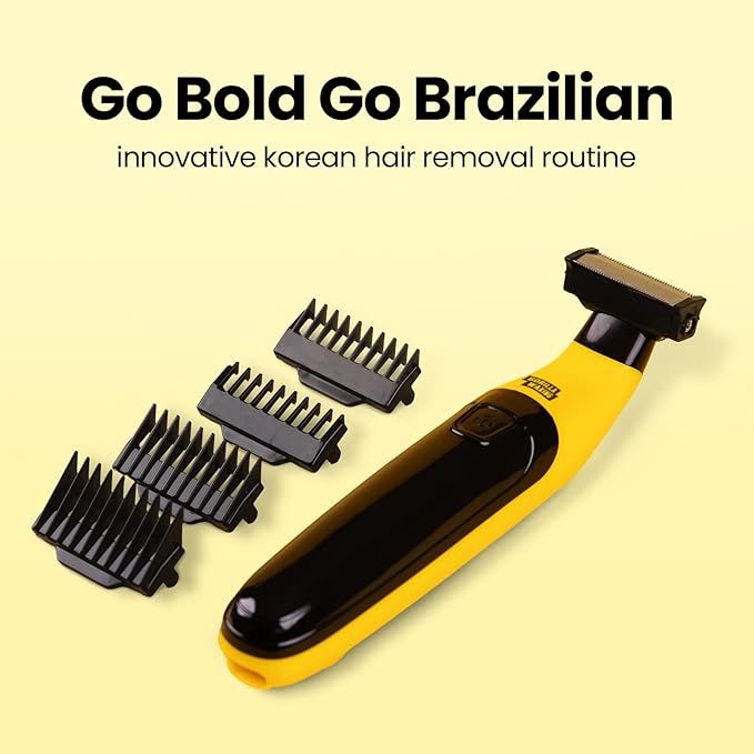 Gorilla Technique Men’s Groin & Body Hair Trimmer – 2-Way Pivot Blade, No-Nick Skin Guard, 4 Trimming Heads, 1–6mm Combs, IPX4 Waterproof, Electric Shaver for Pubic & Ball