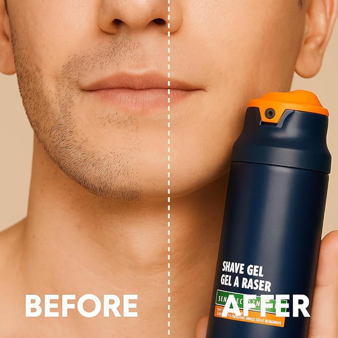 Fragrance-Free Shaving Gel for Men, Sensitive Skin Protection, Smooth Razor Glide, Hydrating Shave Gel with Aloe, 7 oz, Non-Irritating Formula