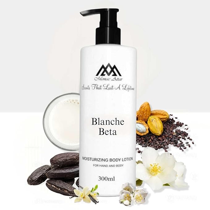 Monac Blanche Beta Lotion Inspired by Blanche Bete, Eau De Parfum, 10 oz/300ml, Unisex, Long Lasting, Luxury Made Affordable