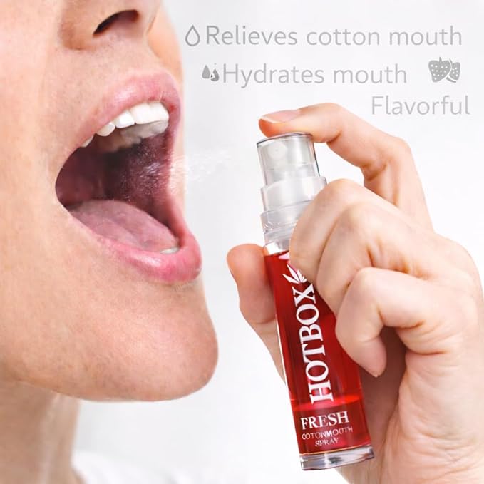 HOTBOX Fresh Cottonmouth Spray, Mint Grape Strawberry Flavors, Mouth Freshener (1 Pack-Mint)