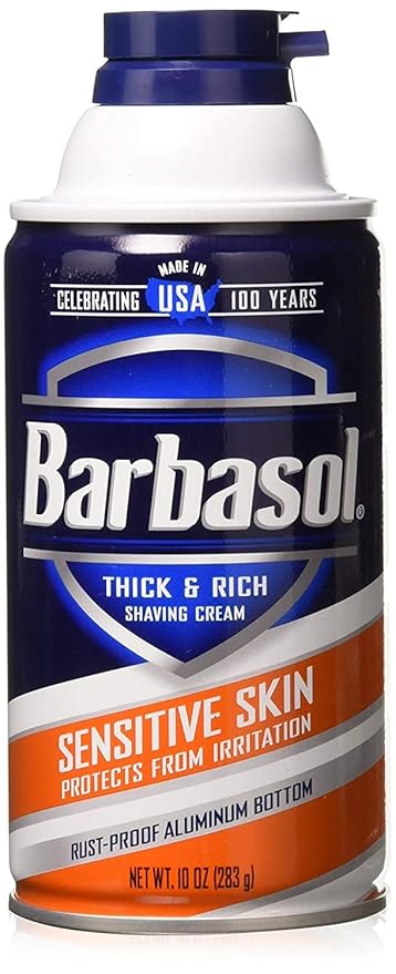 Barbasol Thick & Rich Shaving Cream, Sensitive Skin 10 oz (Pack of 11)