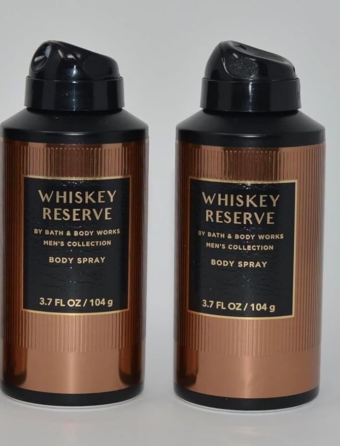 2 Men's Collection bath Body WHISKEY RESERVE FOR MEN Deodorizing Body Spray Mist Perfume 3.7 oz