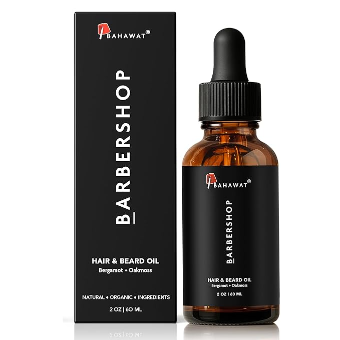 BAHAWAT Beard Oil -Premium Beard Oil Conditioner & Softener - Barbershop scent- Eliminates Beard Itch, Promote a Healthy, Full Beard, Natural Ingredients, 2 ounce.