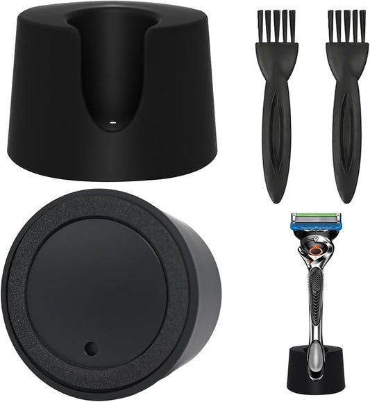 Razor Holder Compatible with Gillette Razor,2 Pack Anti-slip ABS Draining Razor Stand Compatible with Gillette Razor For Bathroom,2PCS Cleaning Brushes Included