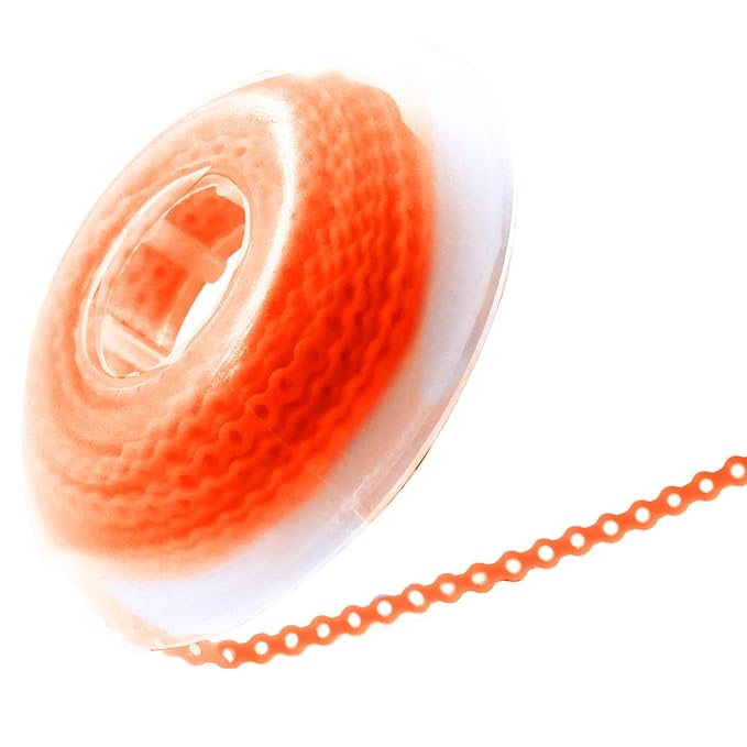 LA MIERE 1 Roll Orthodontic Rubber Chains, Braces Power Chains consisted force in closed, short, long 15'' spools (short, 0.136’’(3.3mm), Salmon)