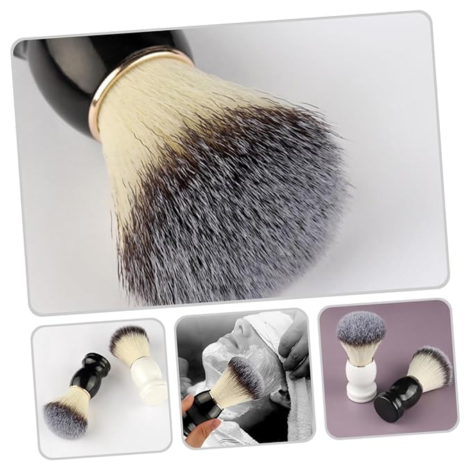 2Pcs Barber Shaving Brushes Manual Shaving Brushes for Beard Grooming for Home and Use for Wet Shaving and Traditional Shave Routine