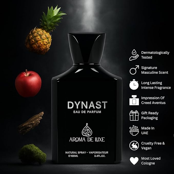 DYNAST PERFUME BY AROMA DE LUXE | Men’s Eau de Parfum 100ml | Inspired By Aventus | Long-Lasting Luxury Cologne | Fruity, Woody & Musky Fragrance for Men