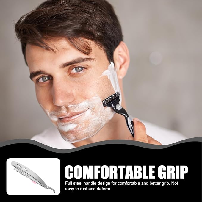Vintage Manual Straight Razor for Men Foldable Hair Cutting Razor Beard Shaping Tool Eyebrow Trimmer for Salon and Home Use