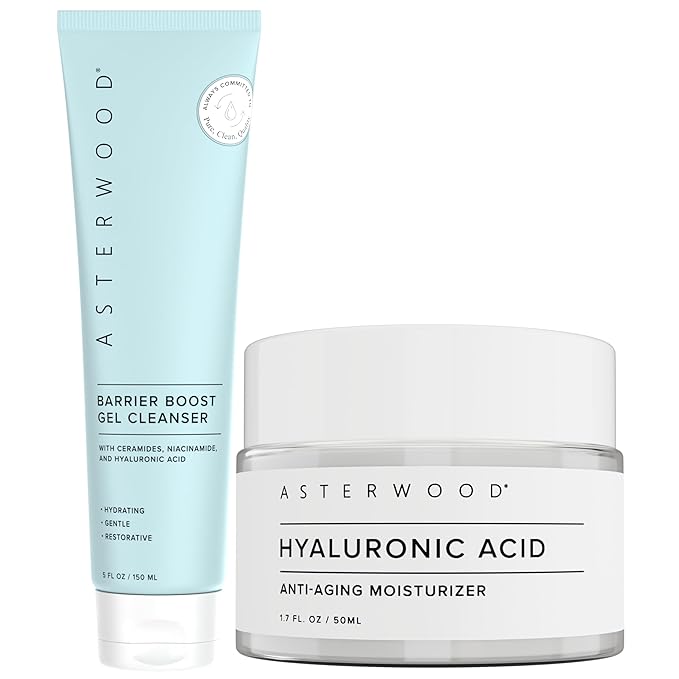 Asterwood Barrier Boost Cleansing Gel + Hyaluronic Acid Moisturizer