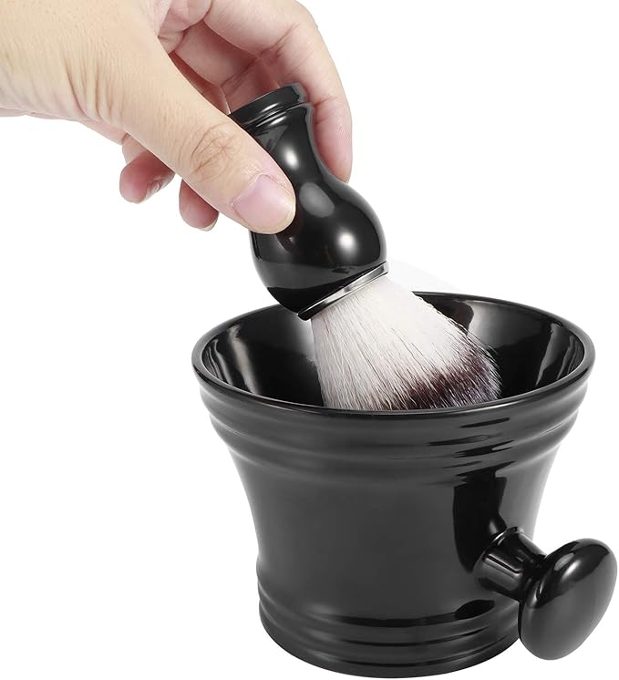 Shaving Soap Bowl Barber Set Luxurious Quality for Men's Shaving Gift Home Barber Shop Storage ABS Nylon Material